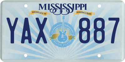 MS license plate YAX887