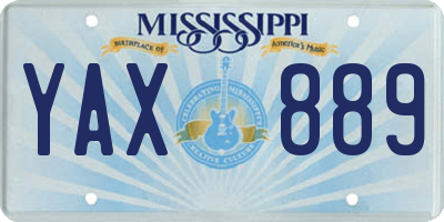 MS license plate YAX889