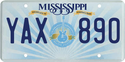 MS license plate YAX890