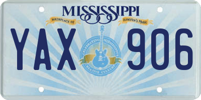 MS license plate YAX906