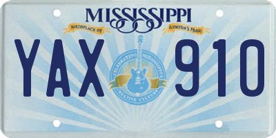 MS license plate YAX910