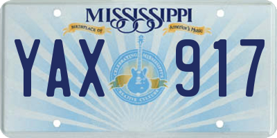 MS license plate YAX917