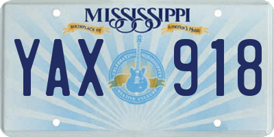 MS license plate YAX918