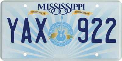 MS license plate YAX922