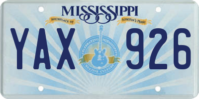 MS license plate YAX926