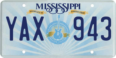 MS license plate YAX943