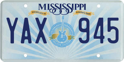 MS license plate YAX945