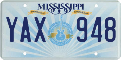 MS license plate YAX948