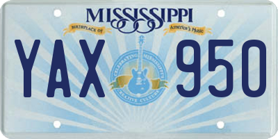 MS license plate YAX950