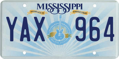 MS license plate YAX964