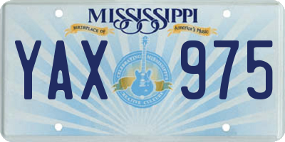 MS license plate YAX975