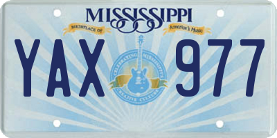 MS license plate YAX977