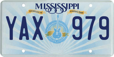 MS license plate YAX979