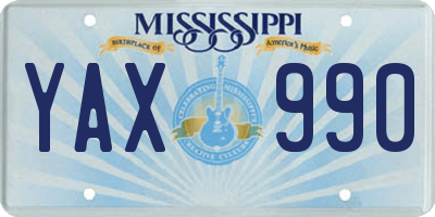 MS license plate YAX990