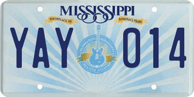 MS license plate YAY014