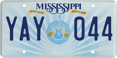 MS license plate YAY044