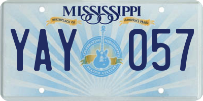 MS license plate YAY057