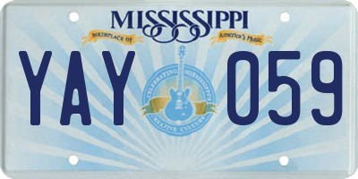 MS license plate YAY059