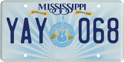 MS license plate YAY068