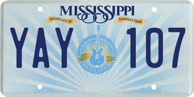 MS license plate YAY107