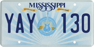 MS license plate YAY130