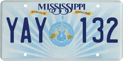 MS license plate YAY132