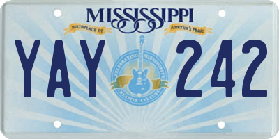 MS license plate YAY242
