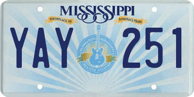 MS license plate YAY251