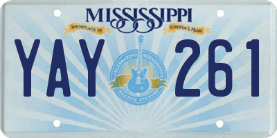 MS license plate YAY261
