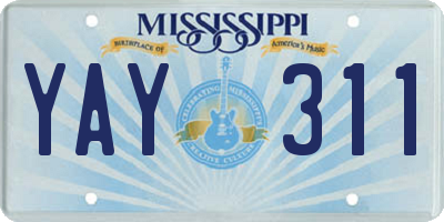 MS license plate YAY311