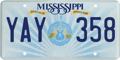 MS license plate YAY358