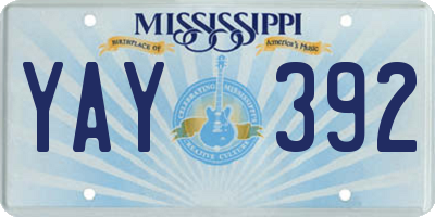 MS license plate YAY392