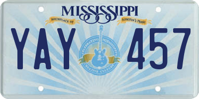 MS license plate YAY457