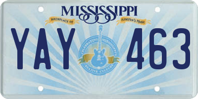 MS license plate YAY463