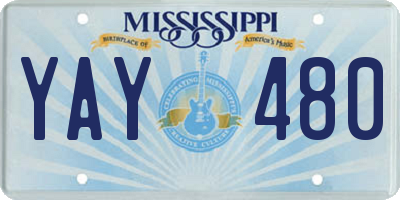 MS license plate YAY480