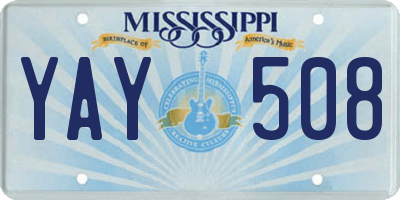 MS license plate YAY508