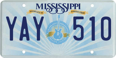 MS license plate YAY510
