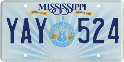 MS license plate YAY524