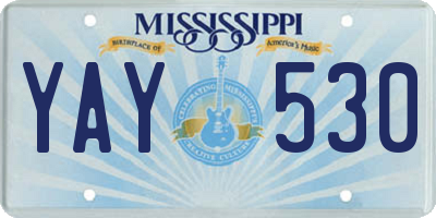 MS license plate YAY530
