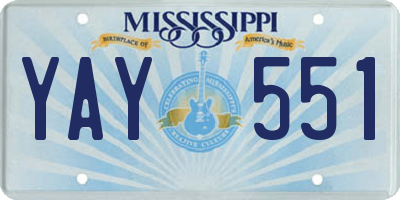 MS license plate YAY551