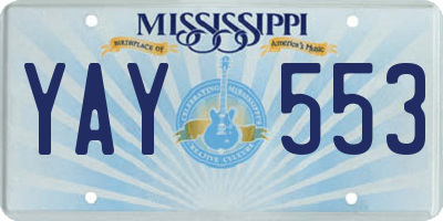 MS license plate YAY553