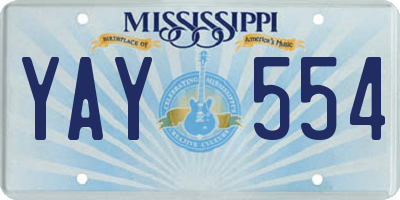 MS license plate YAY554