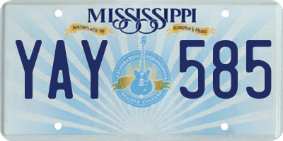 MS license plate YAY585