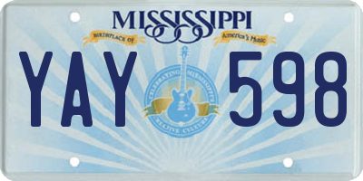 MS license plate YAY598