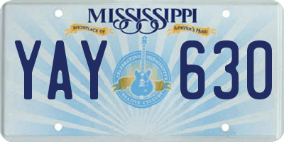MS license plate YAY630