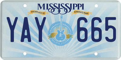 MS license plate YAY665