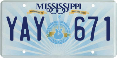 MS license plate YAY671