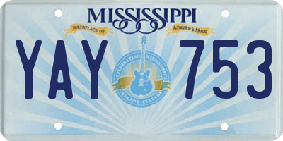 MS license plate YAY753