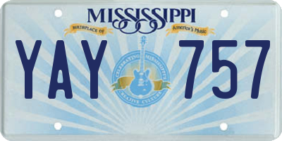 MS license plate YAY757