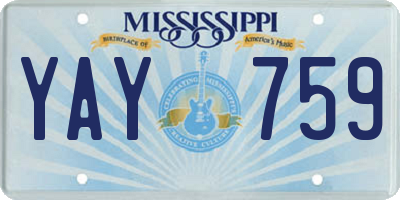 MS license plate YAY759